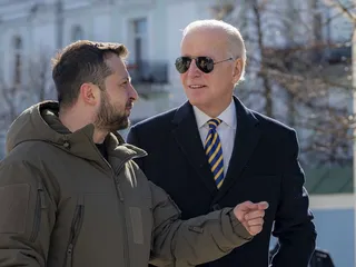 Joe Bidenin Kiovan-vierailua kuvataan symbolisesti erittäin merkittäväksi.  Kuvalähde: Handout Ukrainan presidentinkanslia / EPA.