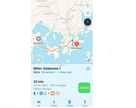kartta ja reittipalvelu Kaivattu uudistus tuli Applen Kartat sovellukseen | Mikrobitti