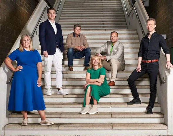 Voima Venturesin tiimiä, vas: Jenny Engerfelt, Niko Elers, Kalle Öhman, perustajaosakas Inka Mero (keskellä), Pontus Stråhlman, Jussi Sainiemi.