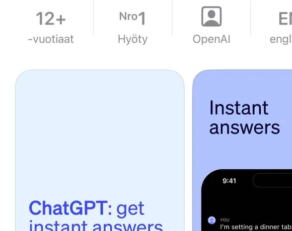 ChatGPT Plus -palvelun tilaajat pääsevät iOS-sovelluksen kautta käyttämään myös kehittyneempää gpt-4-kielimallia.