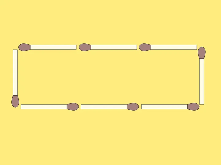 Lisää kaksi tikkua ja siirrä kahta tikkua niin, että kuvion pinta-ala ei muutu.
