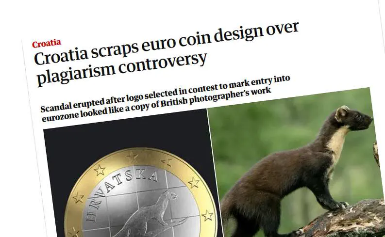 Vasemmalla eurokolikon suunnitelma, oikealla alkuperäinen kuva. Kuvia voi katsoa kokonaisina esimerkiksi The Guardianin sivuilla (linkki tekstissä).
