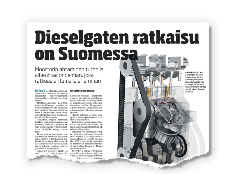 Tekniikka&Talous kertoi 2. lokakuuta 2015, että Z-moottorin turbo- ja mäntäahdetun koemoottorin dieselversio alitti Euro 6 -päästönormit ilman ureasuihkutus­laitteistoa ja pakokaasun takaisinkierrätystä.