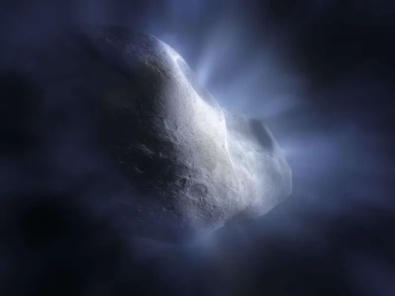 Komeetta muodostuu osittain vesijäästä, joka sublimoituu eli muuttuu vesihöyryksi.