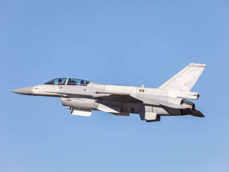 Block 70 -version F-16 ensilennollaan Greenvillessä Etelä-Carolinassa 24. tammikuuta 2023.