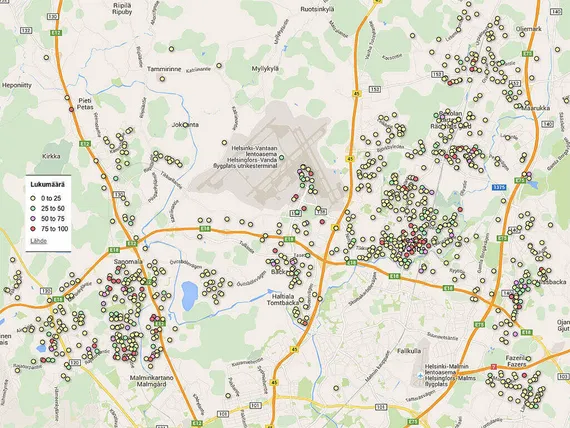 kielotie 15 vantaa kartta Vantaan sakkorysät kartalla | Kauppalehti