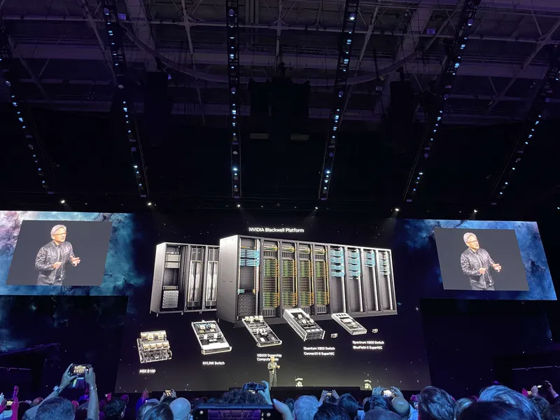 Tekoälyteknologian kehittäjä Nvidian toimitusjohtaja Jensen Huang esitteli Nvidian uuden sukupolven Blackwell-arkkitehtuuria yhtiön GTC-tapahtumassa San Josessa maaliskuussa.