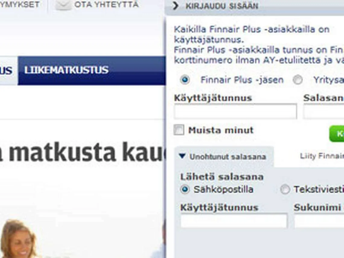 Finnairin verkkopalvelusta paljastui tietoturvapuute: salasanat lähetetään  selkokielisinä | Tivi