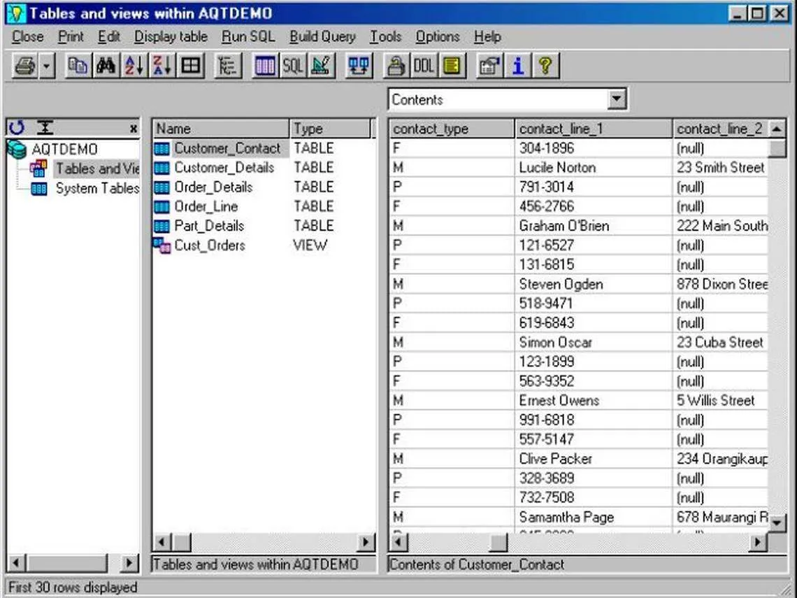 Advanced query tool tivi