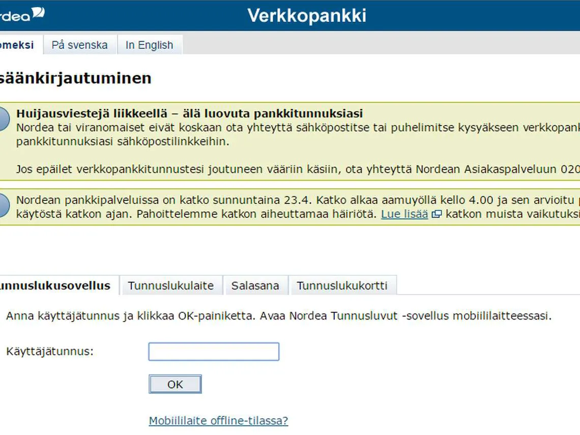 Hyvästi Tunnuslukukortti Ja Etuasiakkuus - Nordea Pistää ...