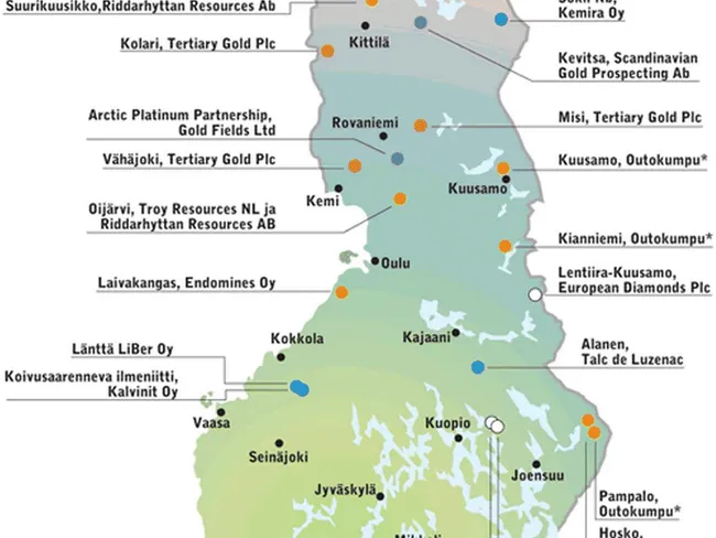 Suomen kaivosteollisuus kartalla | Tekniikka&Talous