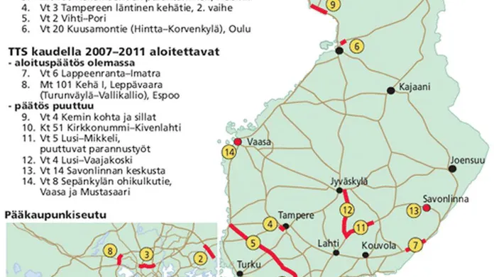 Merkittävimmät tiehankkeet | Tekniikka&Talous