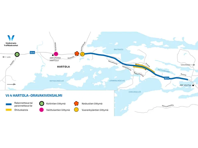 Nelostietä parannetaan Päijänteen itäpuolella – uutta tietä 12 km,  ohituskaistat molempiin suuntiin | Tekniikka&Talous