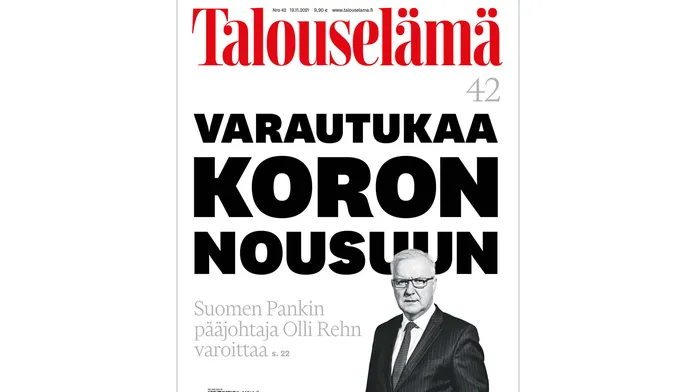 Uusi Talouselämä: Suomen Pankin Rehn / 104 yrityskauppamiljonääriä / Woltin  kilpailuvaltti | Talouselämä