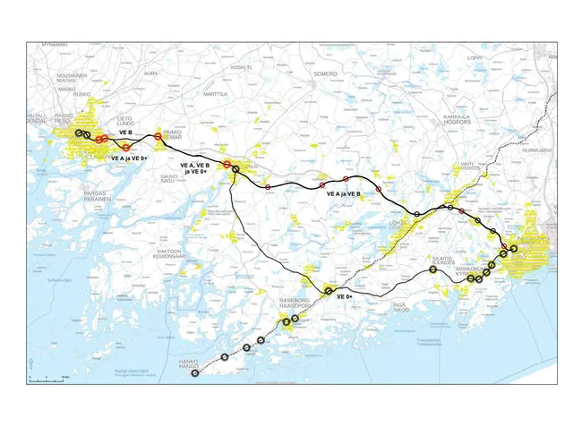 Turun tunnin junan ympäristöselvitys on nyt nähtävillä täydennettynä,  kommentit jätettävä . mennessä – Vertailussa 2 + 1 vaihtoehtoa |  Tekniikka&Talous