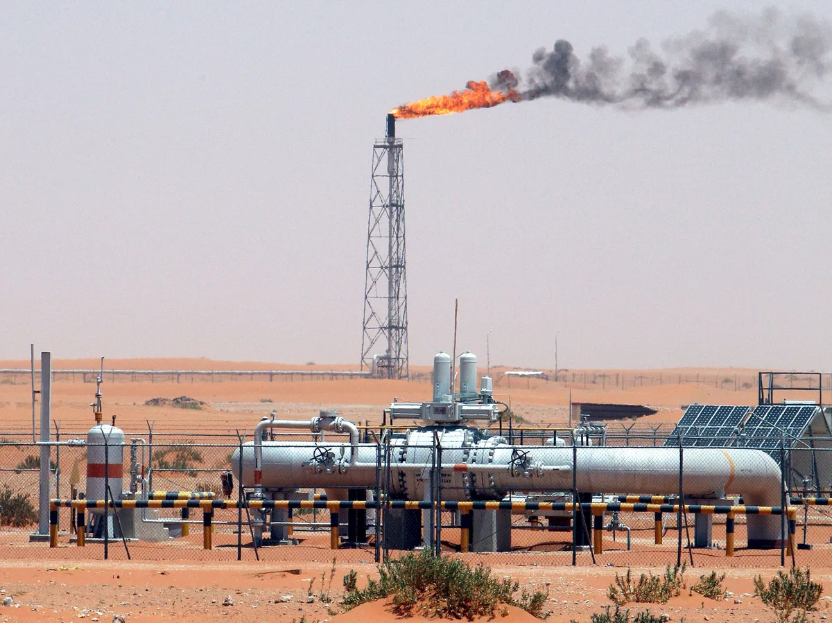The government of Saudi Arabia is selling shares of its oil company Aramco for .2 billion