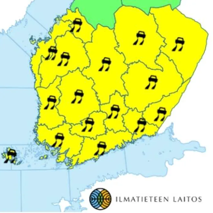 Ilmatieteen laitos varoittaa: Eteläisessä Suomessa voi maanantaina olla  hankala ajokeli | Uusi Suomi