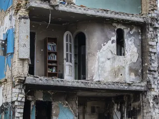 Osa IMF:n lainasta on tarkoitus kohdistaa sodan jälkeiseen jälleenrakennukseen. Kuva Borodjankasta Kiovan alueelta, jossa käytiin taisteluja viime keväänä.