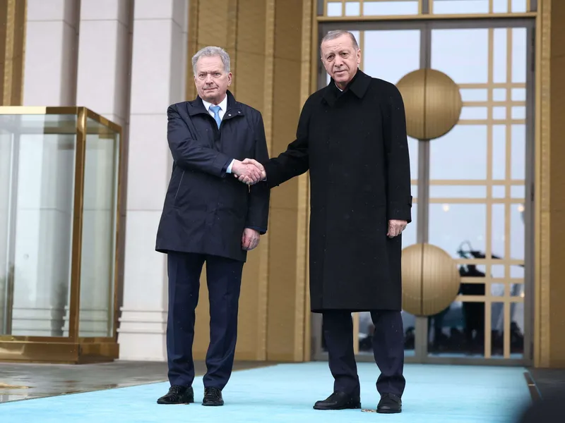 Presidentit Sauli Niinistö ja Recep Tayyip Erdoğan Turkin Istanbulissa tänään perjantaina.