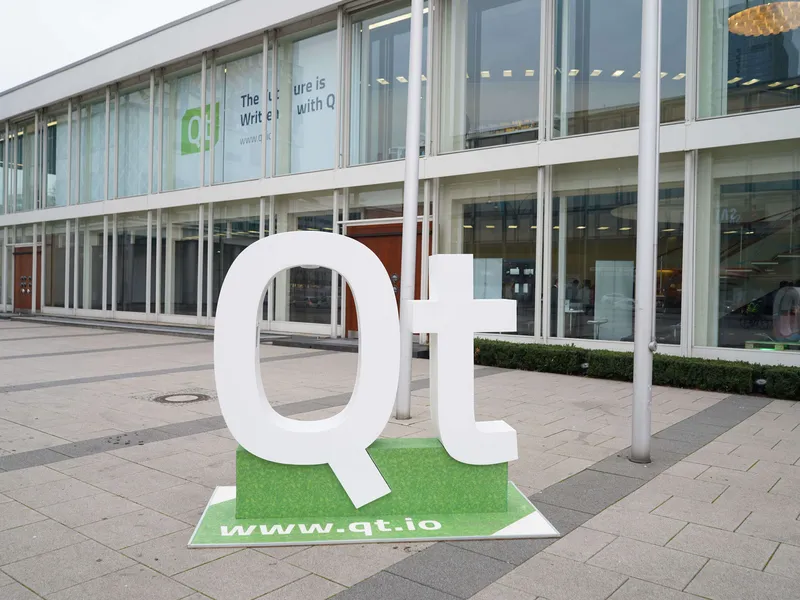 Helsingin pörssissä on tarjolla useita teknologiayhtiöitä. Kuvassa QT Groupin logo.