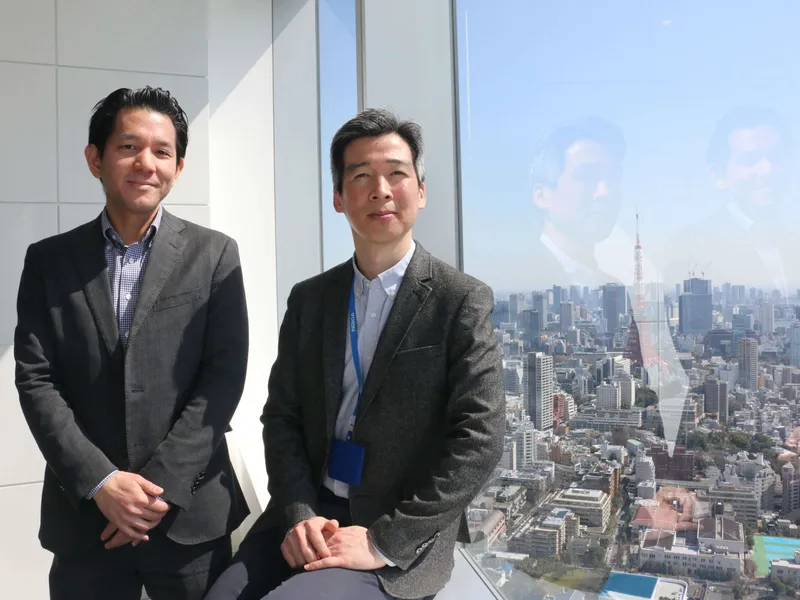 Nokian Japanin 5g:n teknologiapäällikkö Brian Cho ja markkinointipäällikkö Takayuki Omino odottavat 5g:n ensimmäisten
                              kaupallisten kokeiluiden alkavan vuoden 2019 syyskuussa.