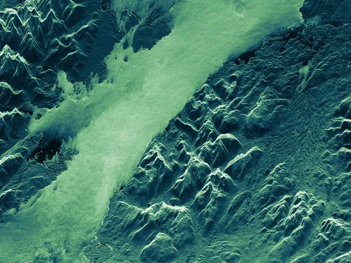 Iceyen uusin tutkasatelliitti nappasi kuvan lennettyään Alaskan yläpuolella.