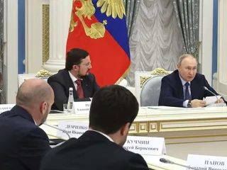 Vladimir Putin toukokuussa tapaamisessa venäläisyrittäjien järjestön kanssa.