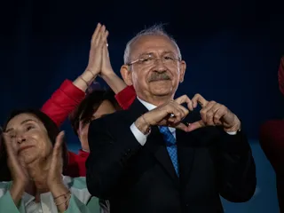 Oppositiojohtaja Kemal Kılıçdaroğlu kuvattuna kampanjatilaisuudessa 6.5.2023.