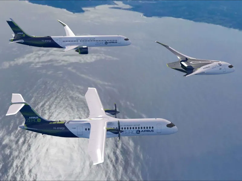 Kaksi kolmesta Airbusin lentokonekonseptista ei ulkoisesti juuri poikkea nykymatkustajakoneista.
