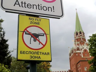 3. toukokuuta otettu kuva Kremlin läheltä. Kremlin alueelle on asetettu lentokieltoalue. Venäjä väittää, että Kremliin on tehty drooni-isku.