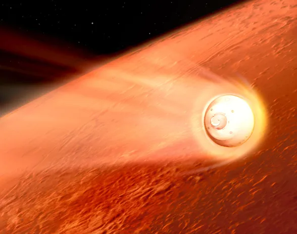 Perseverancea kuljettava kapseli tulee Marsin ilmakehään liki 20 000 kilometrin tuntinopeutta (5 556 m/s), jolloin sen lämpökilpi kuumenee noin 1 300 celsiusasteeseen.