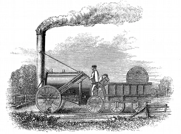Veturi voitti veturien Rainhill-kilpailussa. Kilpailun tarkoitus oli valita veturi ensimmäiselle Manchesterin ja Liverpoolin välille rakennettavalle junanradalle. Kilpailu johti rautateiden valtavaan kasvuun 1800-luvulla.