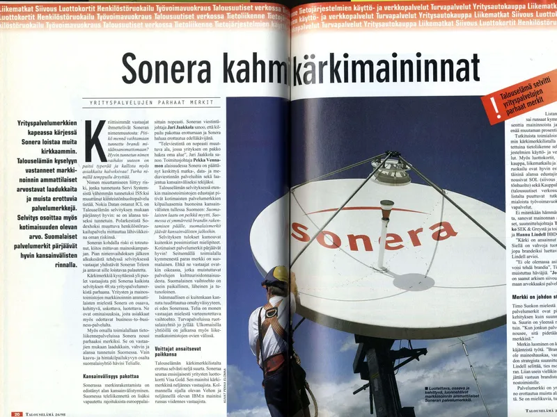 Vuonna 1998 Sonera aloitti kovan nousukiidon, joka johti vauhtisokeuteen vuosituhannen vaihteen umts-huutokaupoissa. Vuonna 2002 yhtiö fuusioitiin ruotsalaiseen Teliaan. Sonera-nimi jäi kokonaan historiaan vuonna 2017.