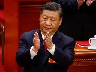 Vastikään kolmannelle kaudelle valittu preisdentti Xi Jinping Pekingissä 13. maaliskuuta.