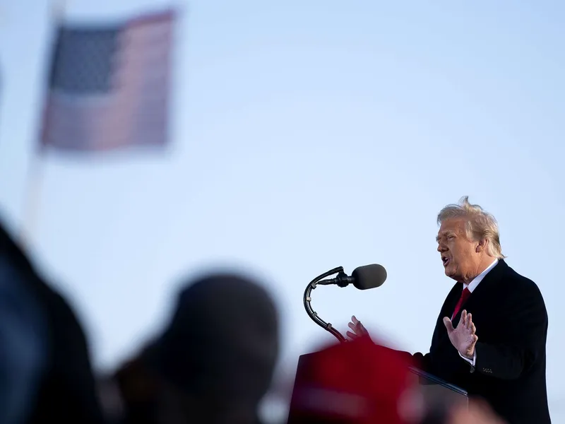 Donald Trump jäähyväispuheessaan Marylandissa 20. tammikuuta 2021.